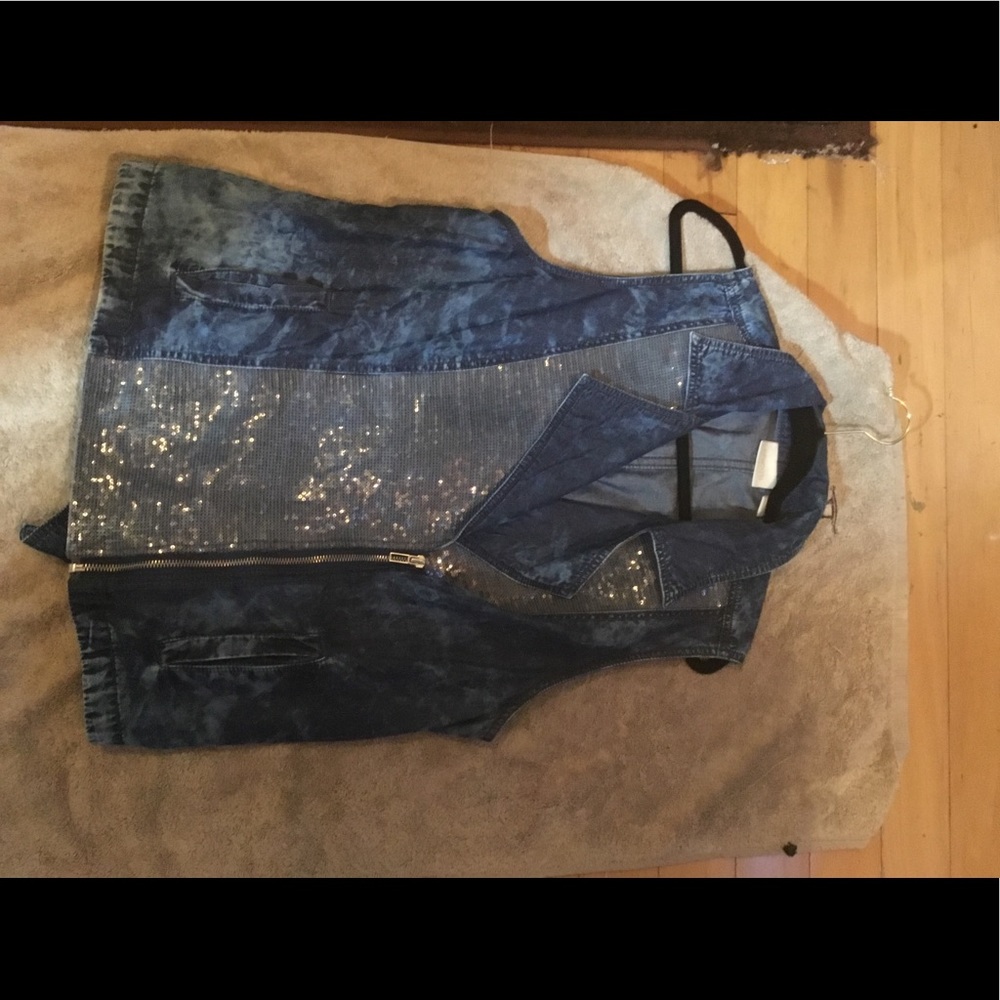 Chico’s sequin denim like vest